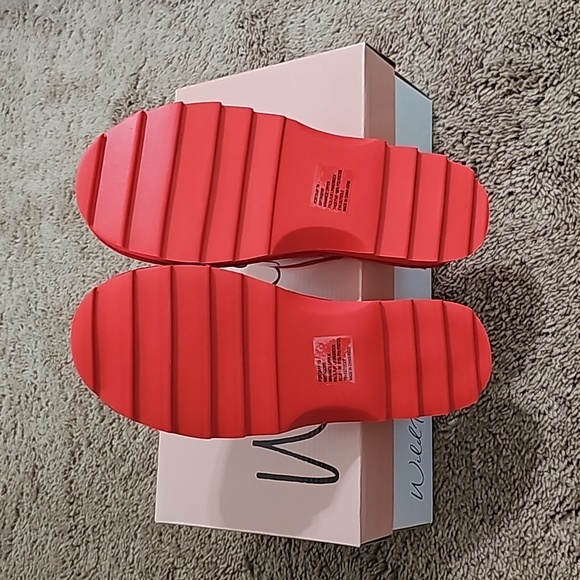 Wild Pair Portiaa Vinyl Slippers, Red Sequin - Picture 7 of 11